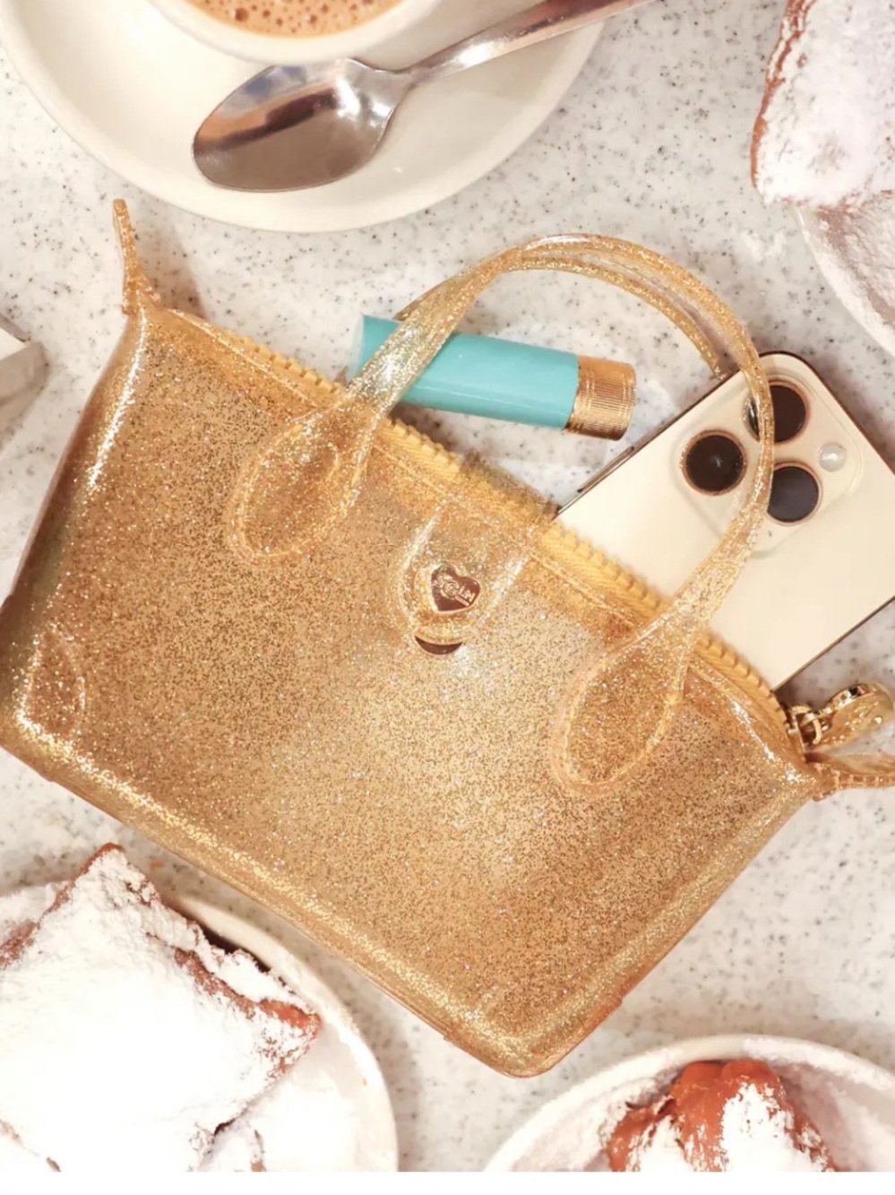 Stoney Clover Lane gold glitter jelly Pouchette 01